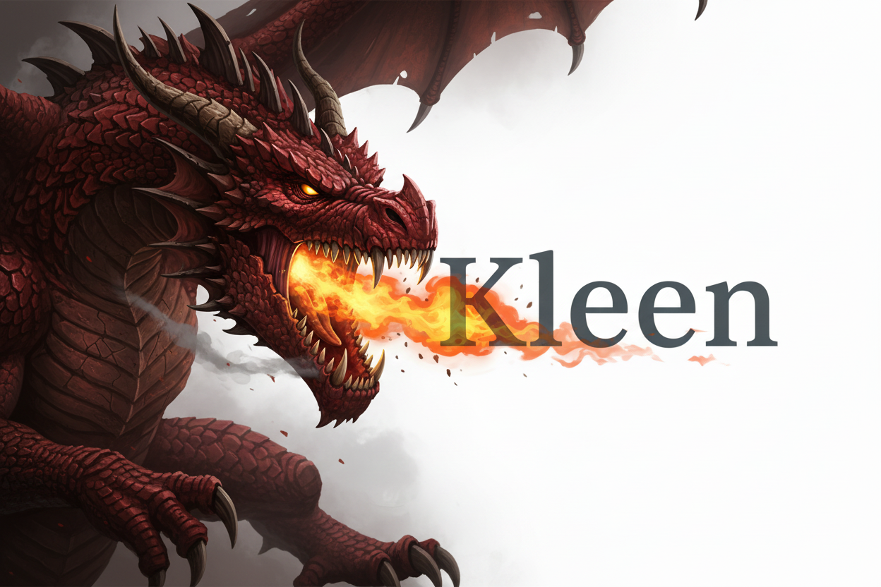 Kleen with scary dragon
